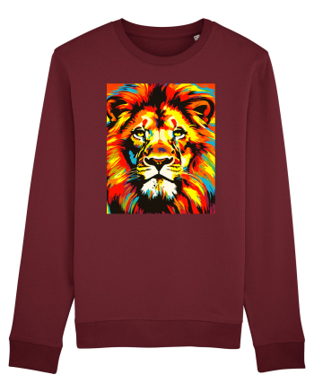 Lion Pop Art Burgundy