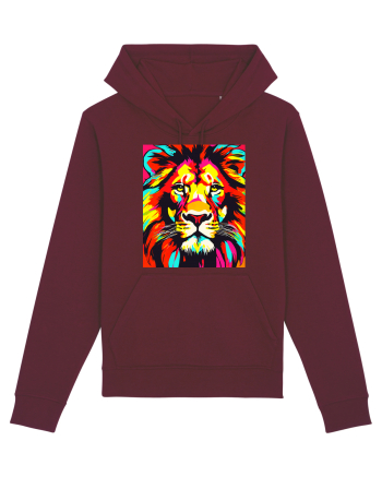 Lion Pop Art Burgundy