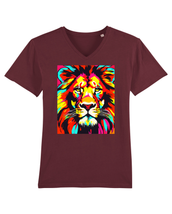 Lion Pop Art Burgundy