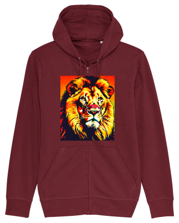 Lion Pop Art Burgundy