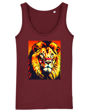 Lion Pop Art Burgundy