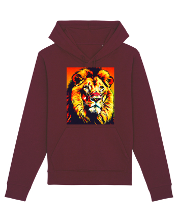 Lion Pop Art Burgundy