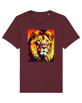 Lion Pop Art Burgundy