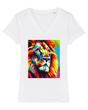 Lion Pop Art White