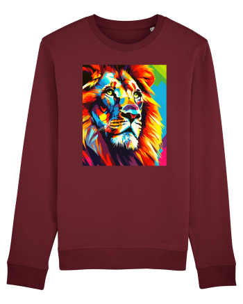 Lion Pop Art Burgundy