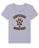 Carpathian Mountains.Muntii Carpati Tricou mânecă scurtă guler larg fitted Damă Expresser