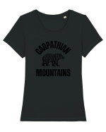 Carpathian Mountains.Muntii Carpati Tricou mânecă scurtă guler larg fitted Damă Expresser