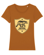 Carpathian Mountains.Muntii Carpati Tricou mânecă scurtă guler larg fitted Damă Expresser