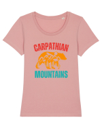 Carpathian Mountains.Muntii Carpati Tricou mânecă scurtă guler larg fitted Damă Expresser