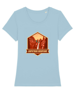 Carpathian Mountains.Muntii Carpati Tricou mânecă scurtă guler larg fitted Damă Expresser