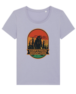 Carpathian Mountains.Muntii Carpati Tricou mânecă scurtă guler larg fitted Damă Expresser