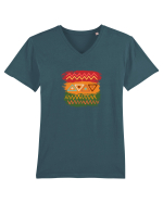 African Design Tricou mânecă scurtă guler V Bărbat Presenter