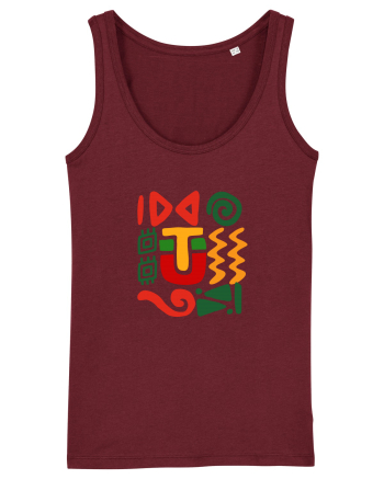 Africa Tribal Pattern Burgundy