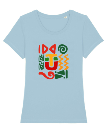 Africa Tribal Pattern Sky Blue