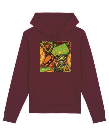 African Pattern Burgundy