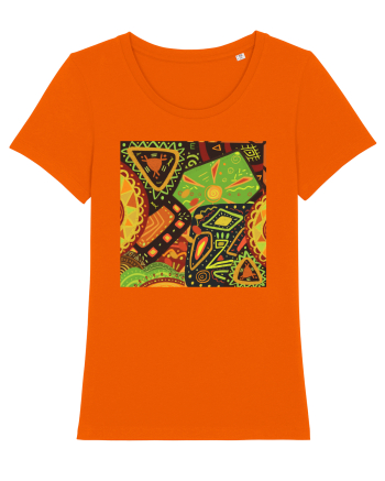 African Pattern Bright Orange