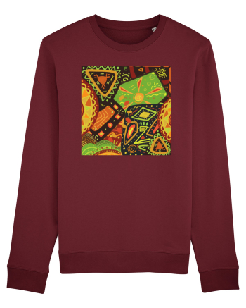 African Pattern Burgundy