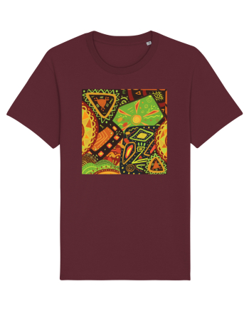African Pattern Burgundy