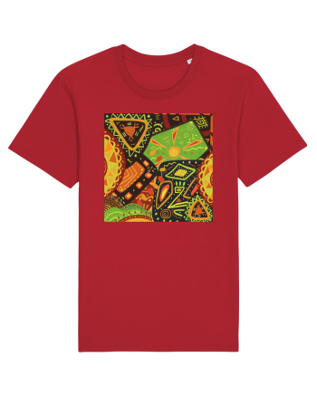 African Pattern Red