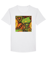 African Pattern Tricou mânecă scurtă guler larg Bărbat Skater