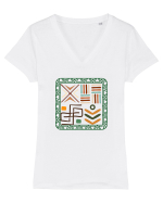 Square Tricou mânecă scurtă guler V Damă Evoker