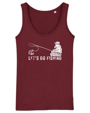 Let's Go Fishing Burgundy