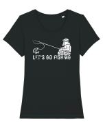 Let's Go Fishing Tricou mânecă scurtă guler larg fitted Damă Expresser