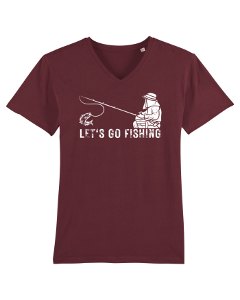 Let's Go Fishing Burgundy