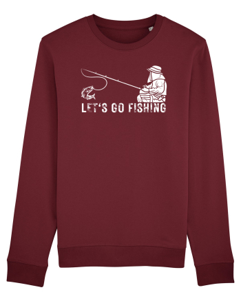 Let's Go Fishing Burgundy