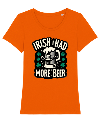 Irish I had more beer Bright Orange