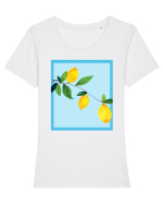 Lemon view Tricou mânecă scurtă guler larg fitted Damă Expresser