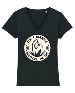 De 1 martie Ghiocel ma fac Tricou mânecă scurtă guler V Damă Evoker