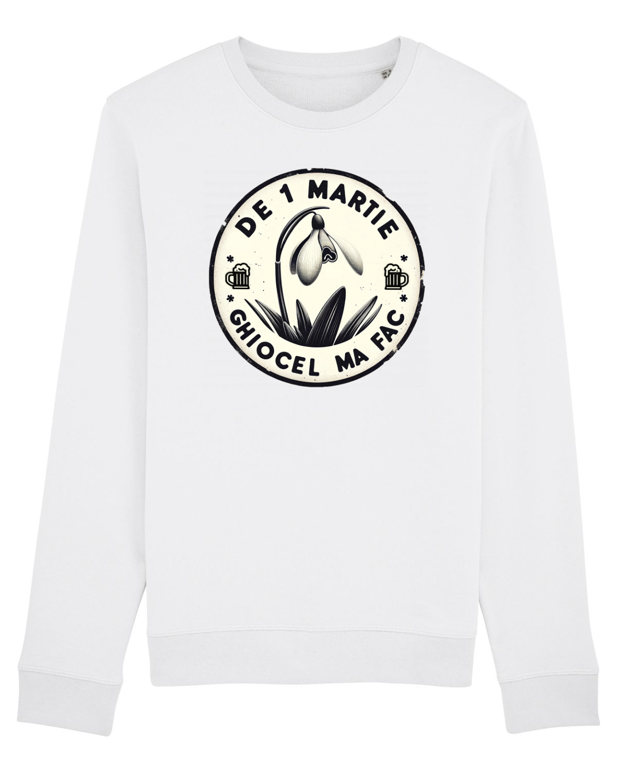 Bluză mânecă lungă Unisex Rise White