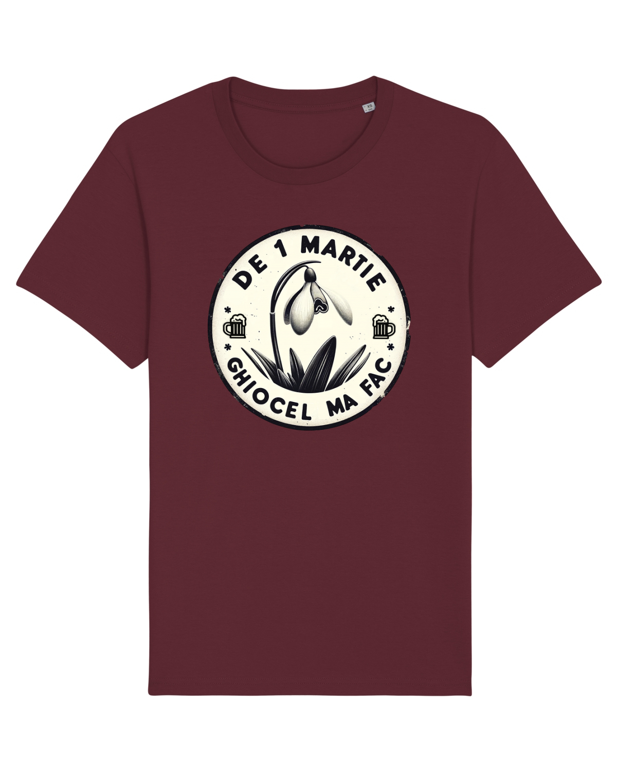 Tricou mânecă scurtă Unisex Rocker Burgundy