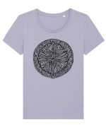 Mandala Tricou mânecă scurtă guler larg fitted Damă Expresser