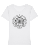 Mandala 1 Tricou mânecă scurtă guler larg fitted Damă Expresser