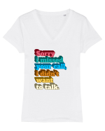 Fnuny Quote Tricou mânecă scurtă guler V Damă Evoker