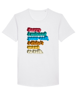 Fnuny Quote Tricou mânecă scurtă guler larg Bărbat Skater
