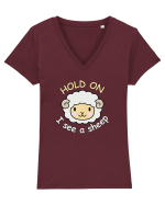 Hold On I See A Sheep Tricou mânecă scurtă guler V Damă Evoker
