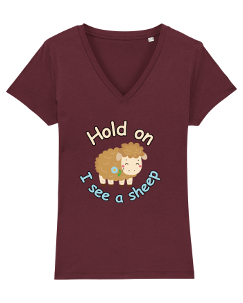 Hold On I See A Sheep Burgundy