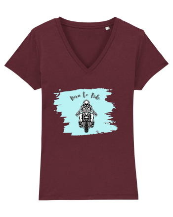Motorcycle . Born To Ride Burgundy