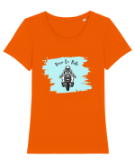 Motorcycle . Born To Ride Tricou mânecă scurtă guler larg fitted Damă Expresser