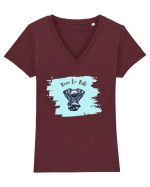 Motorcycle . Born To Ride Tricou mânecă scurtă guler V Damă Evoker