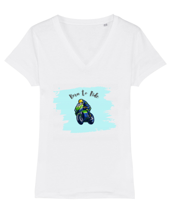 Motorcycle . Born To Ride White