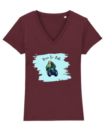 Motorcycle . Born To Ride Burgundy