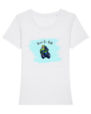 Motorcycle . Born To Ride White