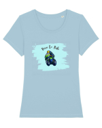 Motorcycle . Born To Ride Tricou mânecă scurtă guler larg fitted Damă Expresser