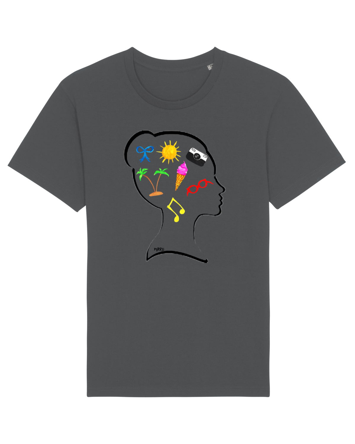 Tricou mânecă scurtă Unisex Rocker Anthracite
