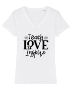 Teach and Inspire Tricou mânecă scurtă guler V Damă Evoker