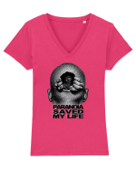 Paranoia  Saved My Life New Trend, Streetwear & Lifestyle  Smart Design Tricou mânecă scurtă guler V Damă Evoker